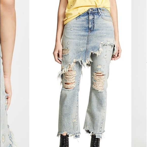 R13 Double Classic Skirted Jeans - Leyton - Picture 3 of 4